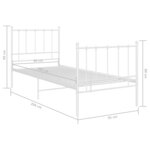 vidaXL Cadre de lit sans matelas blanc métal 90x200 cm