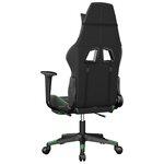 vidaXL Chaise de jeu avec repose-pied Noir et vert Similicuir