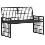 vidaXL Banc extérieur 2 -Seater 116 x 55 x 82 cm Acier et Rattan Poly