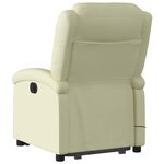 vidaXL Fauteuil inclinable de massage crème cuir véritable
