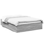 vidaXL Cadre de lit sonoma gris 160x200 cm bois d'ingénierie