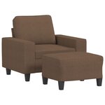 vidaXL Fauteuil avec repose-pied Marron 60 cm Tissu