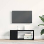 vidaXL Centre de divertissement Noir 80 x 24 x 32 cm Bois d'ingénierie