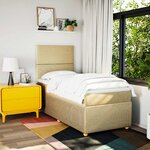 vidaXL Sommier à lattes de lit avec matelas Crème 90x200 cm Tissu
