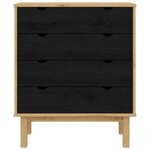 vidaXL Commode OTTA Noir 76 5 x 39 5 x 90 cm Bois de pin massif