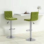 vidaXL Tabourets de bar lot de 2 vert clair velours