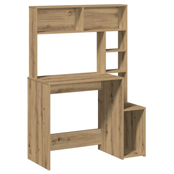 vidaXL Bureau avec étagères chêne artisanal Bois d'ingénierie