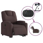 vidaXL Fauteuil inclinable électrique marron foncé tissu