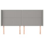 vidaXL Tête de lit avec oreilles Gris clair 203x16x118/128 cm Tissu