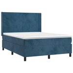 vidaXL Sommier à lattes de lit matelas et LED Bleu foncé 140x200 cm