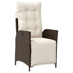 vidaXL Ensemble à manger de jardin et coussins 9 Pièces marron poly rotin