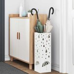 vidaXL Porte-parapluie Blanc 15 5 x 15 5 x 49 cm Métal