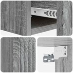 vidaXL Table d'appoint murale Sonoma gris 59 x 34 5 x 17 cm
