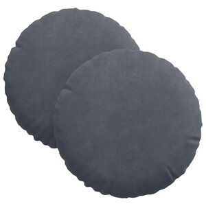 vidaXL Coussins de siège 2 pc Velours Gris foncé Ø30 x 13 cm