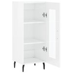 vidaXL Buffet Blanc brillant 34 5x34x90 cm Bois d'ingénierie