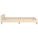 vidaXL Cadre de lit avec tête de lit crème 120x190 cm tissu