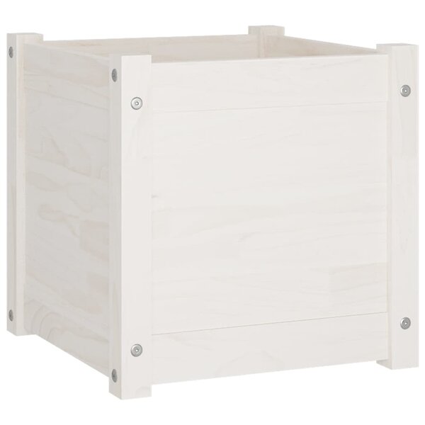 vidaXL Jardinière Blanc 40x40x40 cm Bois de pin massif