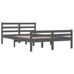 vidaXL Cadre de lit sans matelas gris bois massif 140x190 cm