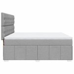 vidaXL Sommier à lattes de lit avec matelas Gris clair 180x200cm Tissu
