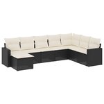 vidaXL Salon de jardin 8 Pièces avec coussins noir résine tressée