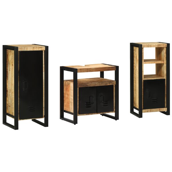 vidaXL Ensemble de mobilier de salle de bain avec étagère 3 Pièces