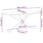 vidaXL Table à manger marron clair bois de chêne massif ovale