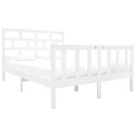 vidaXL Cadre de lit sans matelas blanc bois de pin massif