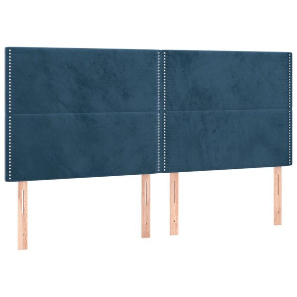 vidaXL Tête de lit Bleu foncé 160 x 5 x 118/128 cm Velours