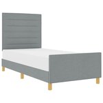 vidaXL Cadre de lit avec tête de lit Gris clair 90 x 200 cm tissu