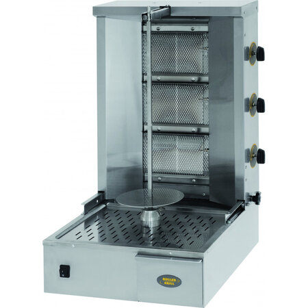 Gyros kebab professionnel à gaz 15 kg - stalgast -  - acier inoxydable 580x660x645mm