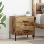 vidaXL Cabinet de chevet avec tiroir Bois ancien 40 x 35 x 47.5 cm