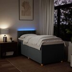 vidaXL Sommier à lattes de lit avec matelas Gris foncé 90x200 cm Tissu