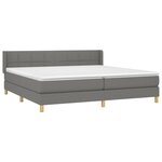 vidaXL Sommier à lattes de lit avec matelas Gris foncé 200x200cm Tissu