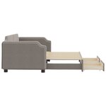 vidaXL Lit de jour avec gigogne et tiroirs sans matelas taupe 90x200cm