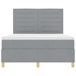 vidaXL Lit à ressorts avec matelas gris clair 140x200 cm en tissu