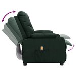 vidaXL Fauteuil de massage Vert foncé Tissu