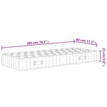 vidaXL Matelas à ressorts ensachés dureté moyenne 80x200 cm