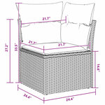 Ensemble de canapés de jardin vidaXL 9 pièces avec coussins en poly rattan noir d'acacia