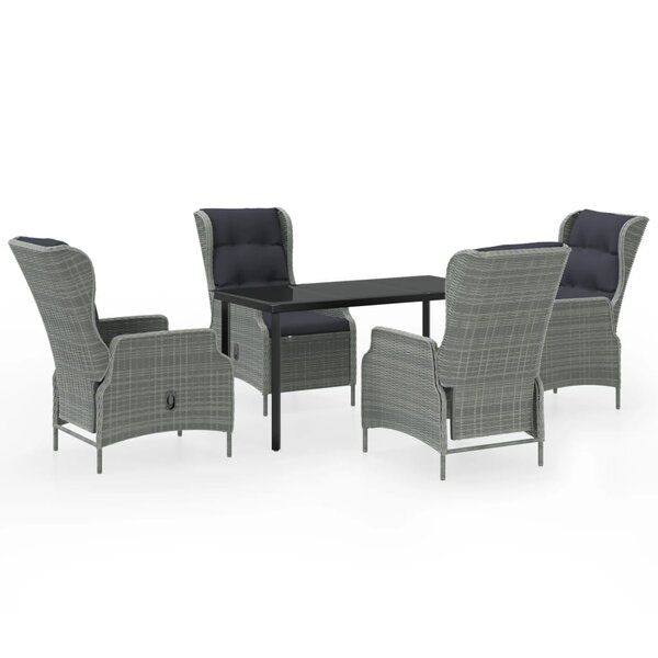 vidaXL Ensemble à manger de jardin 5 Pièces Gris clair