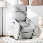 vidaXL Fauteuil inclinable électrique gris nuage tissu