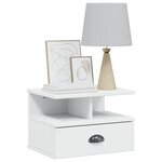 vidaXL Cabinet de chevet HILL Blanc 40 x 31 x 27 cm Pin massif
