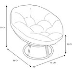 Fauteuil de jardin rotatif avec coussin cancun