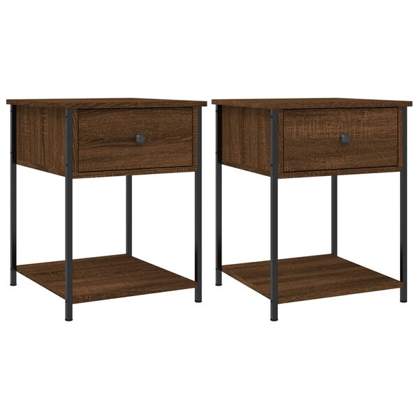 vidaXL Tables de chevet 2 Pièces chêne marron 44x45x58 cm bois ingénierie