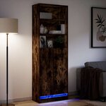 vidaXL Buffet haut avec LED chêne fumé 69x32 5x200cm bois d’ingénierie