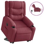vidaXL Fauteuil inclinable électrique rouge bordeaux tissu