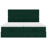 VidaXL Cadre de lit ottoman avec matelas vert foncé 180x200cm velours