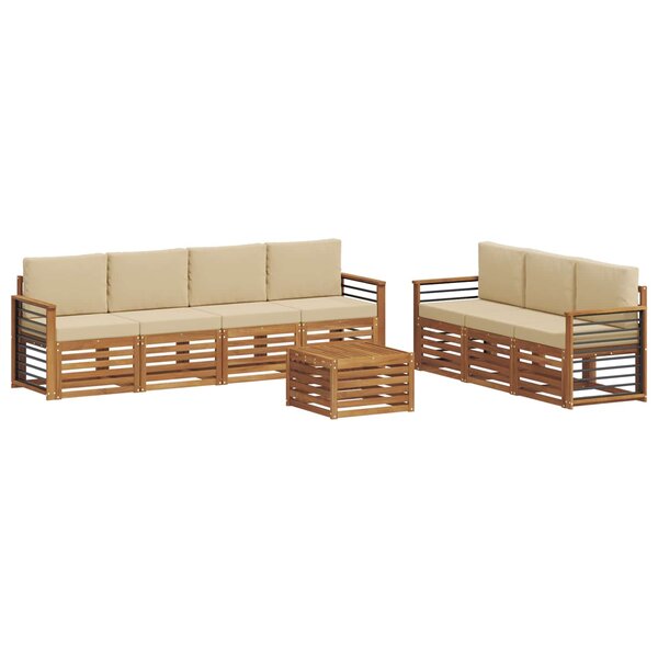 vidaXL Ensembles de canapés avec coussin 8 Pièces Naturel et Beige