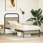 vidaXL Cadre de lit sans matelas chêne fumé 75x190cm bois d'ingénierie