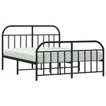 vidaXL Cadre de lit métal sans matelas avec pied de lit noir 183x213cm