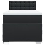 vidaXL Sommier à lattes de lit avec matelas Noir 90x190 cm Similicuir